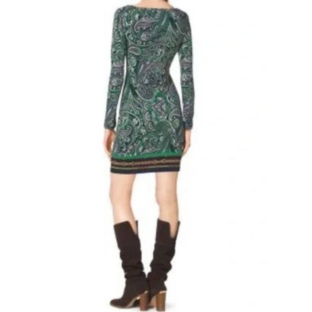 MICHAEL Michael Kors Dress Sz Small Paisley Mini Long‎ Sleeve Boho Hippie - Picture 4 of 13